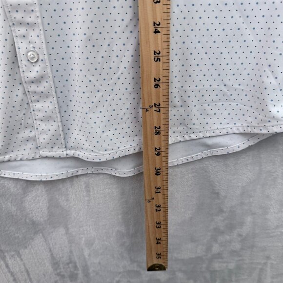 7 Diamonds Shirt Mens XL White 4 Way Stretch Polka Dot Performance Button Up - Picture 6 of 10